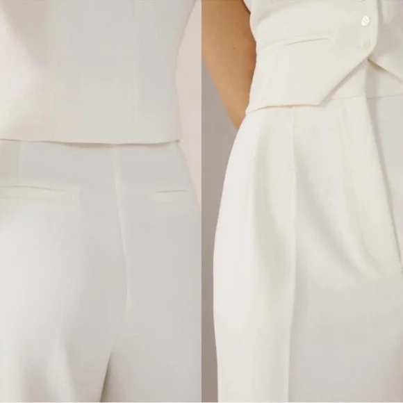 Favorite Daughter Wide Leg The Shortie Favorite Pant in Ivory White Size 10 NWT - Picture 8 of 16